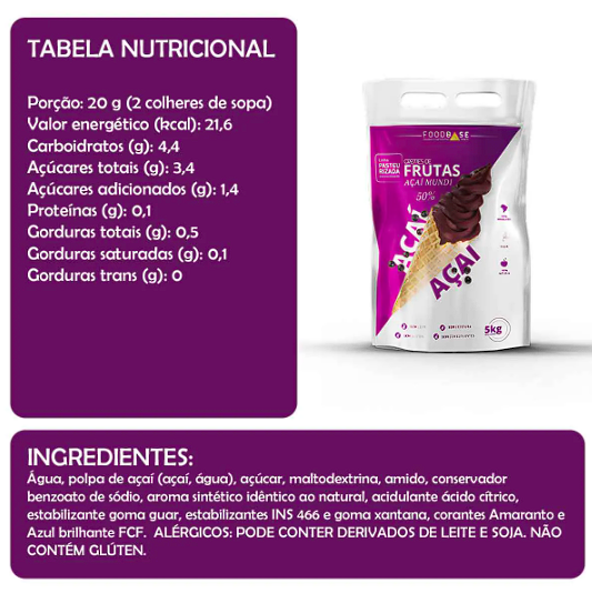 CALDA PRONTA DE AÇAÍ SOFT 5L FOODBASE - Foto 3