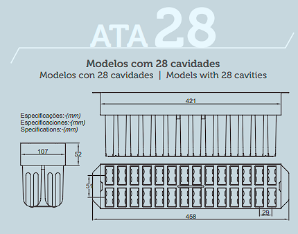 FORMA PICOLÉ MOLDE BRIDA (63ML) 28 CAVIDADES - ATAFORMA - Foto 3