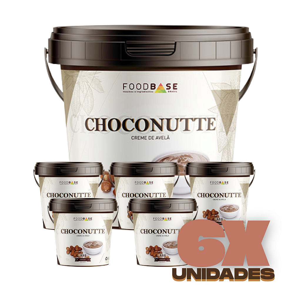 KIT 6 POTES - MESCLA CHOCONUTTE CREME DE AVELÃ 24KG FOODBASE