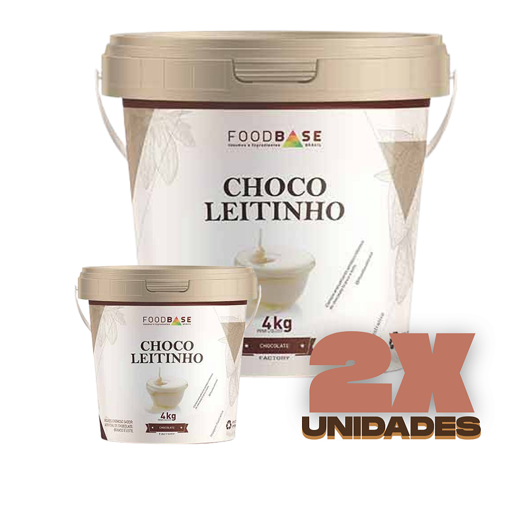 KIT 2 POTES - MESCLA CHOCOLEITINHO COM LEITE NINHO 8KG FOODBASE