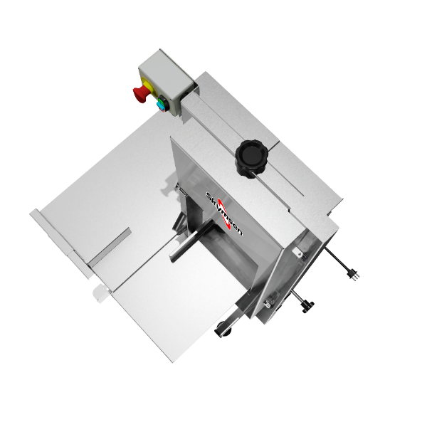 SERRA FITA PARA CARNE INOX COM EMPURRADOR MESA MÓVEL REGULADOR DE CORTE LÂMINA DE 2.820mm SL282 220V SKYMSEN - Foto 3