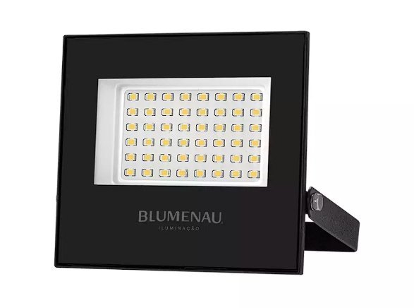 REFLETOR LED 50W 6500K IP66 BIVOLT PRETO BLUMENAU