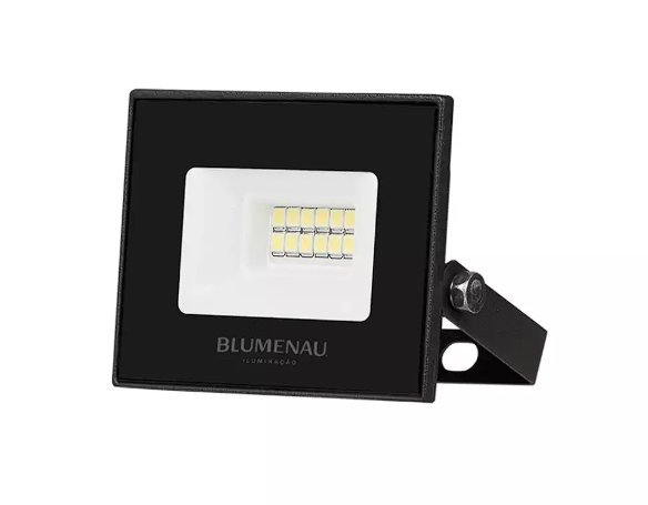 REFLETOR LED 10W 3000K IP66 BIVOLT PRETO BLUMENAU