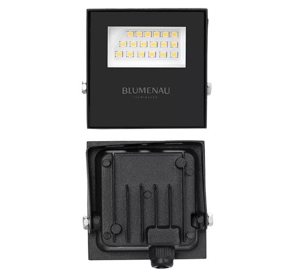 REFLETOR LED 20W 3000K IP66 BIVOLT PRETO BLUMENAU - Foto 4