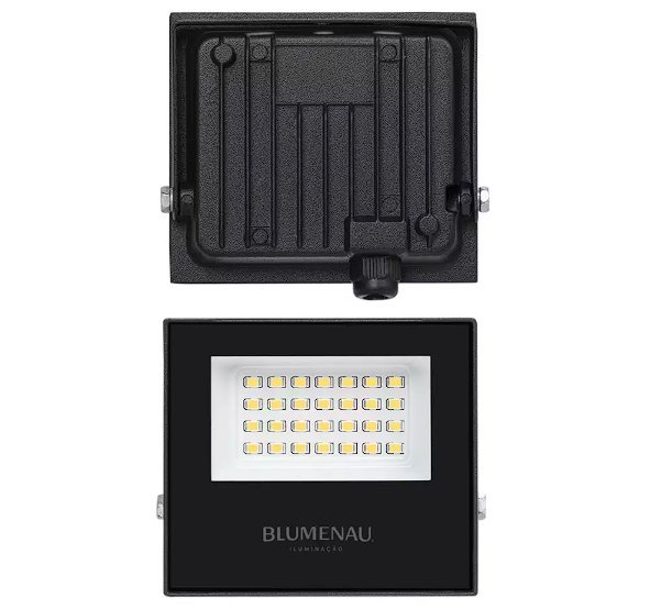 REFLETOR LED 30W 3000K IP66 BIVOLT PRETO BLUMENAU - Foto 4