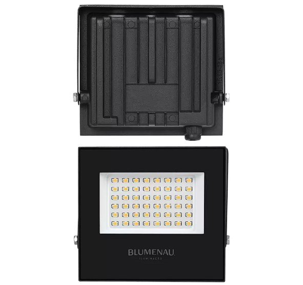 REFLETOR LED 50W 3000K IP66 BIVOLT PRETO BLUMENAU - Foto 4
